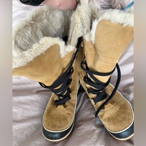 Sorel Tan and Black Winter Boots